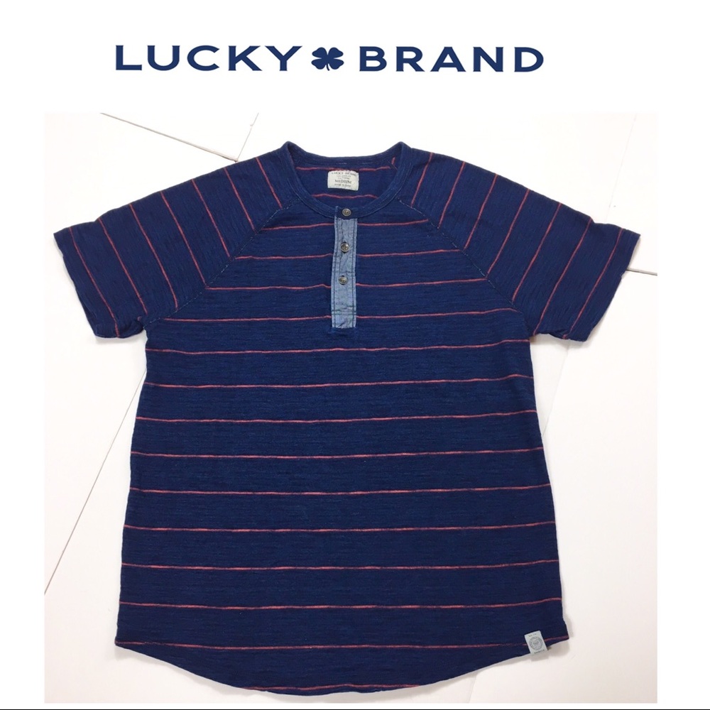 Lucky Brand Navy Striped Tee Shirt